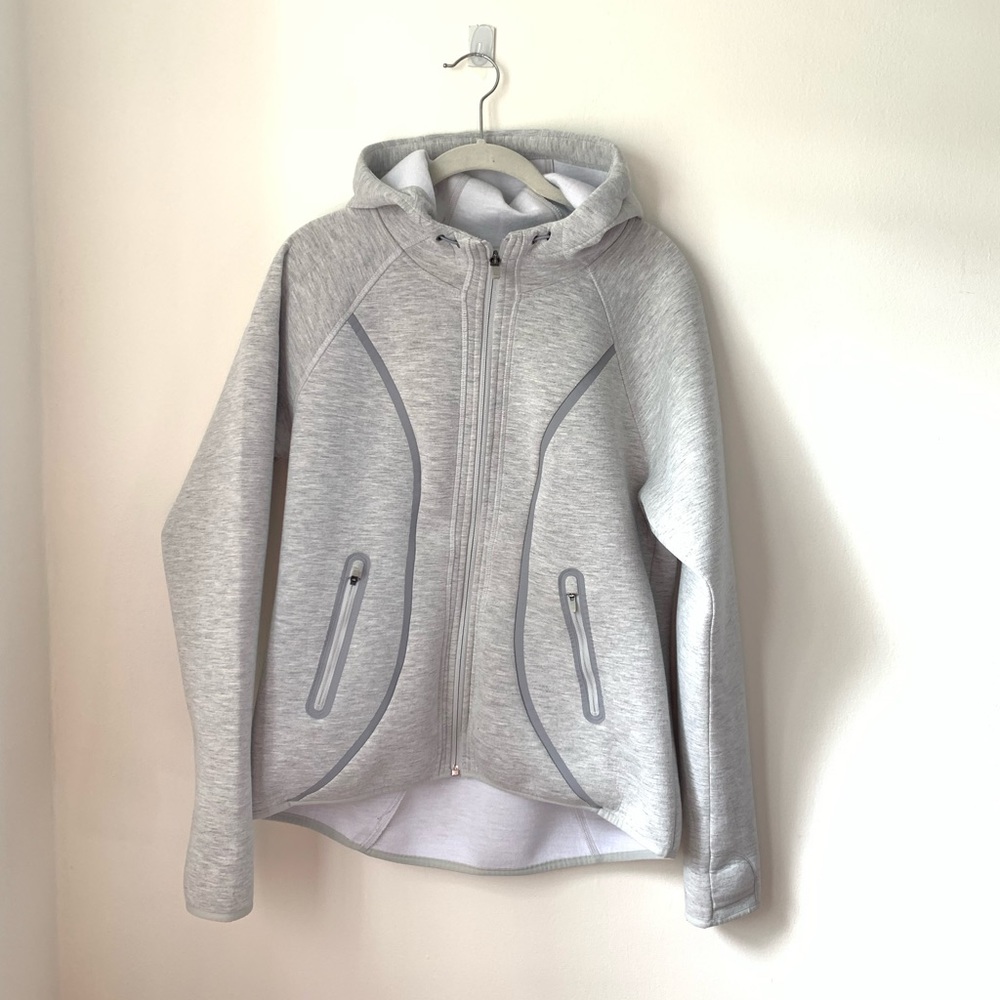 Athleta Heather Gray Zip Up with Hood